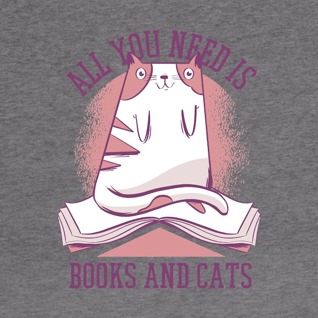 Books and cats T-shirt by EndlessAP